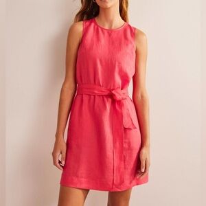 NWT Boden Sleeveless Linen Dress in Coral, size 16/18L